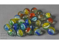 Lot 25 Old multi-colored glass balls