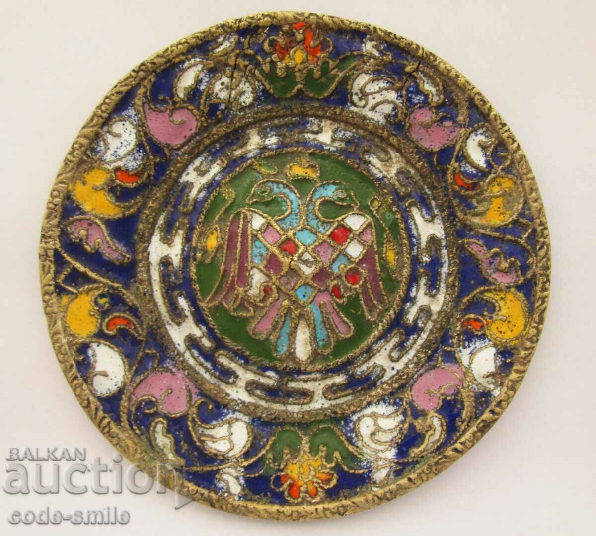 Old metal plate for wall cellular enamel - 6 Old metal plate for wall cellular enamel - 6