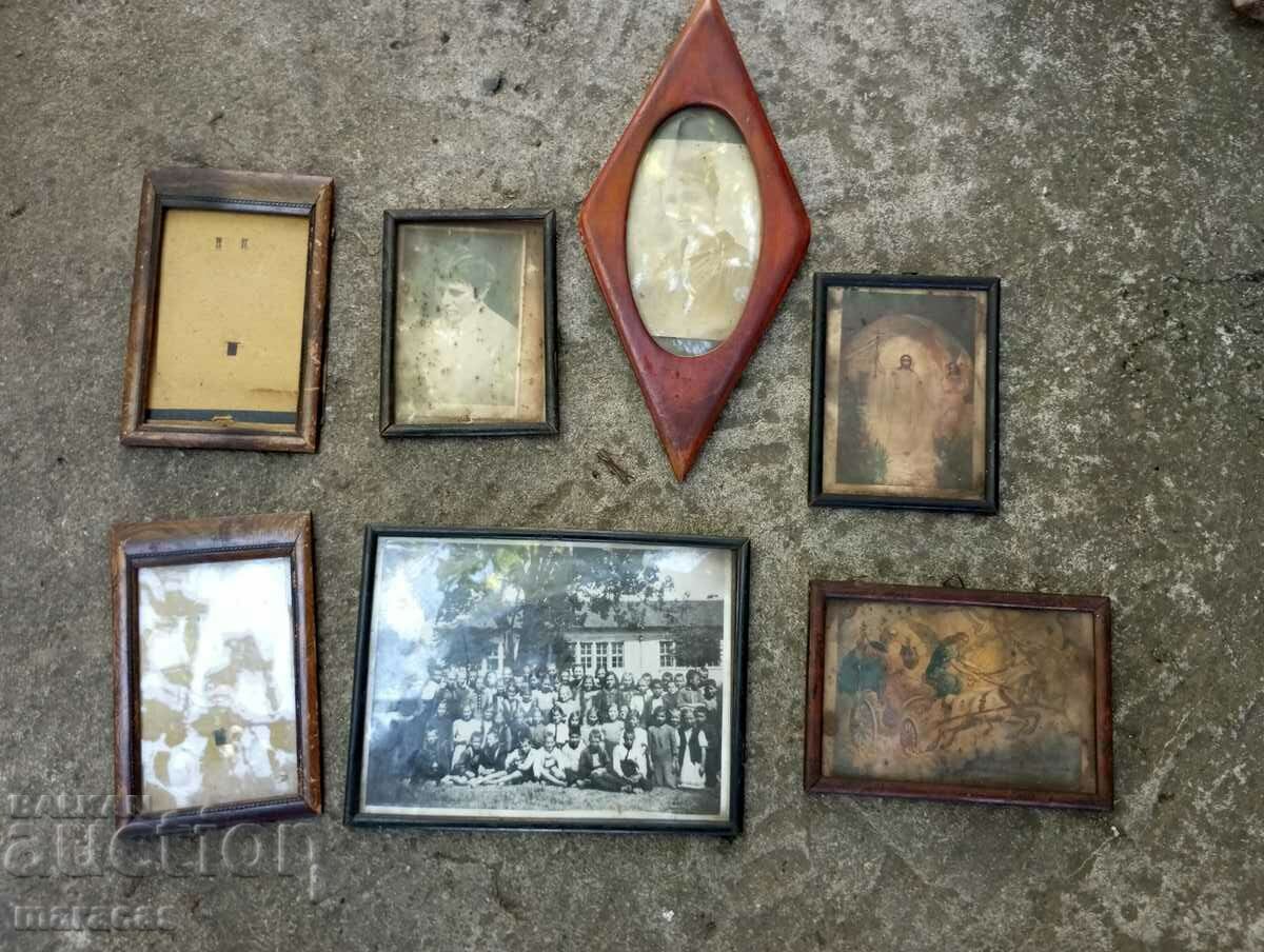 Old wooden photo frames