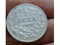 Silver, coin 2 leva 1910