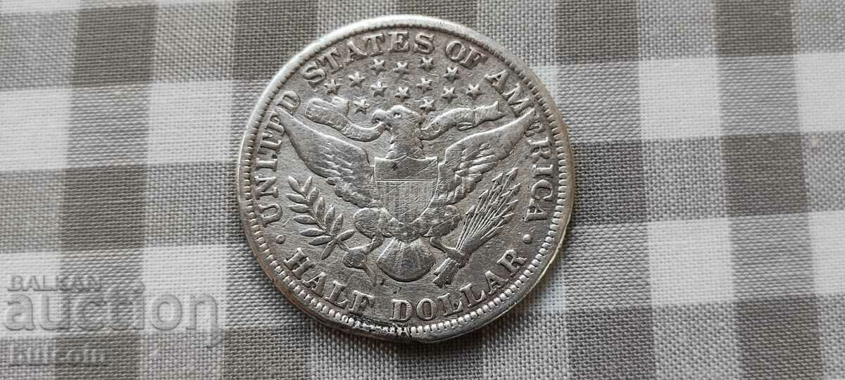 RAR 1/2 (JUMĂTATE) 1899 DOLLAR SUA ARGINT.