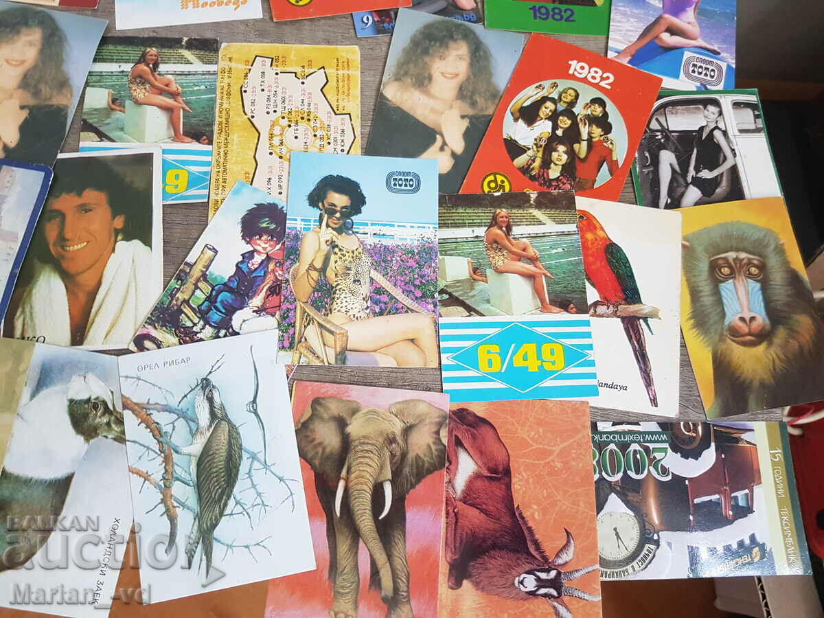 Delivery of Old calendars - 57 numbers from 1977 to 2008