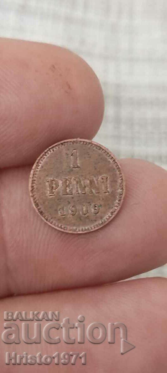 1 пенни 1909 Финландия