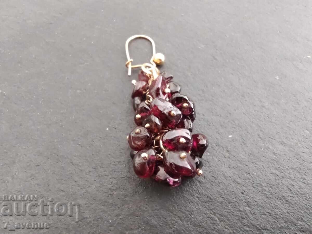 Auction  Single earring with natural stone - Garnet, 16.08.25