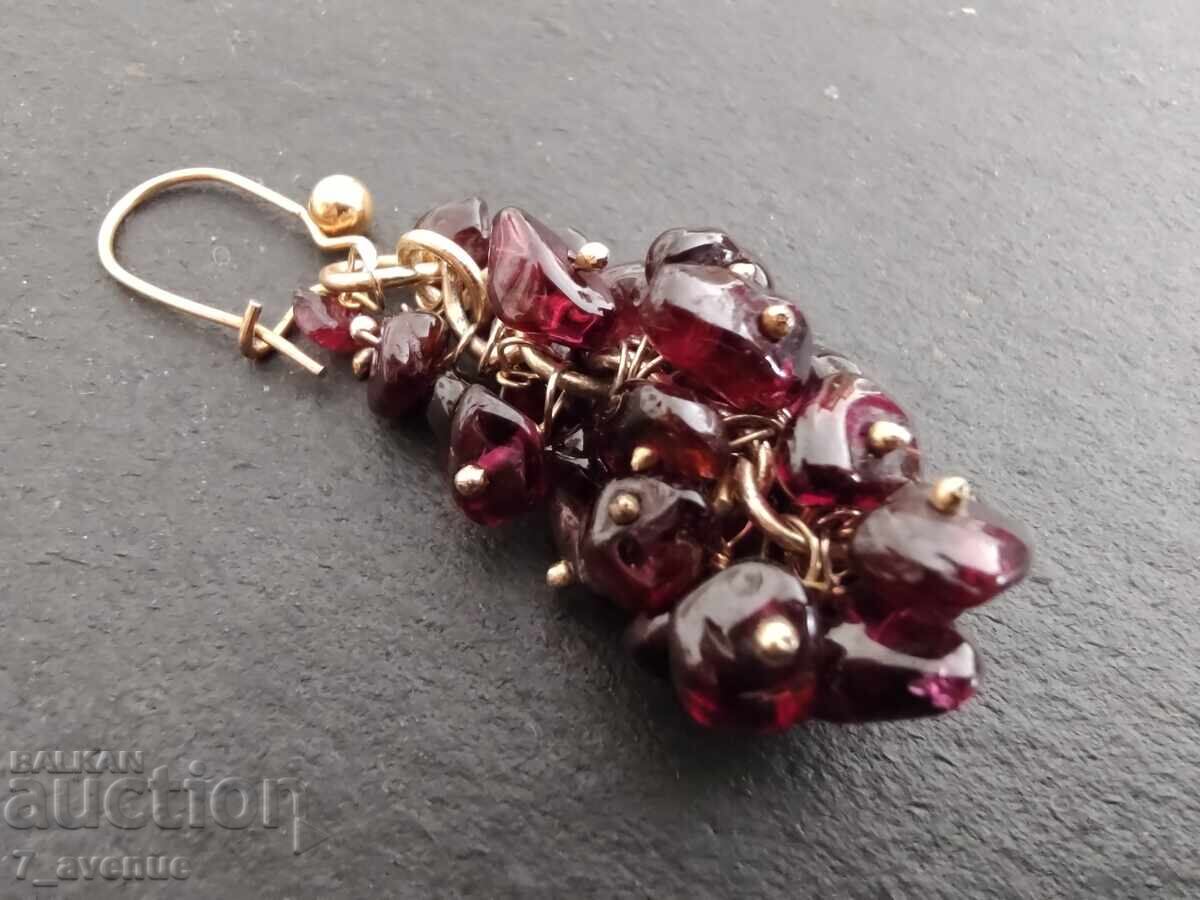 Single earring with natural stone - Garnet, 16.08.25