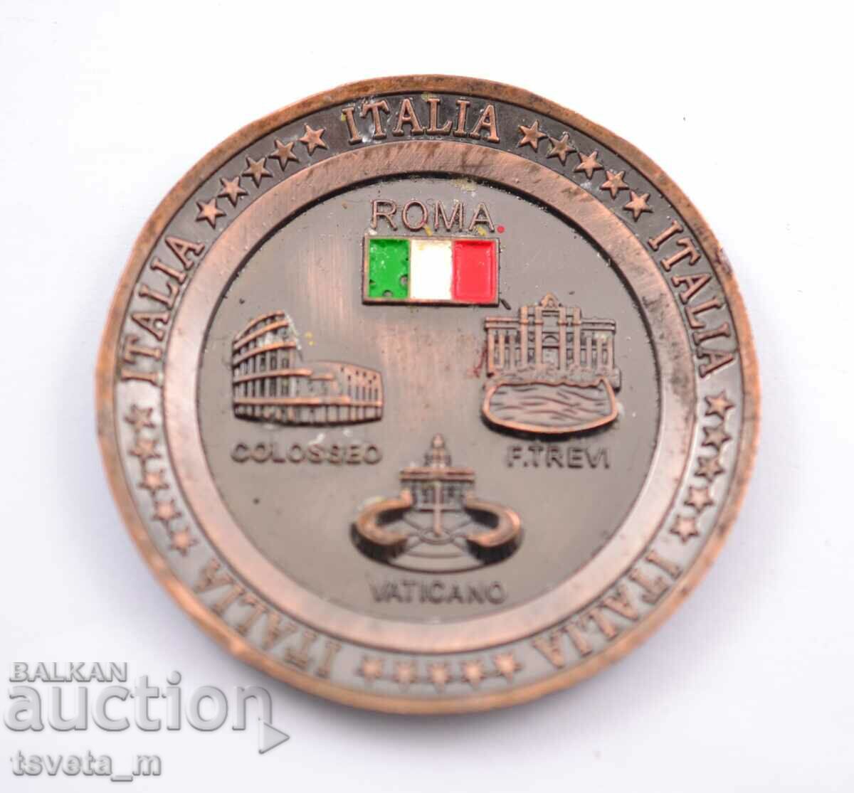 Малка метална чинийка, сувенир Италия
