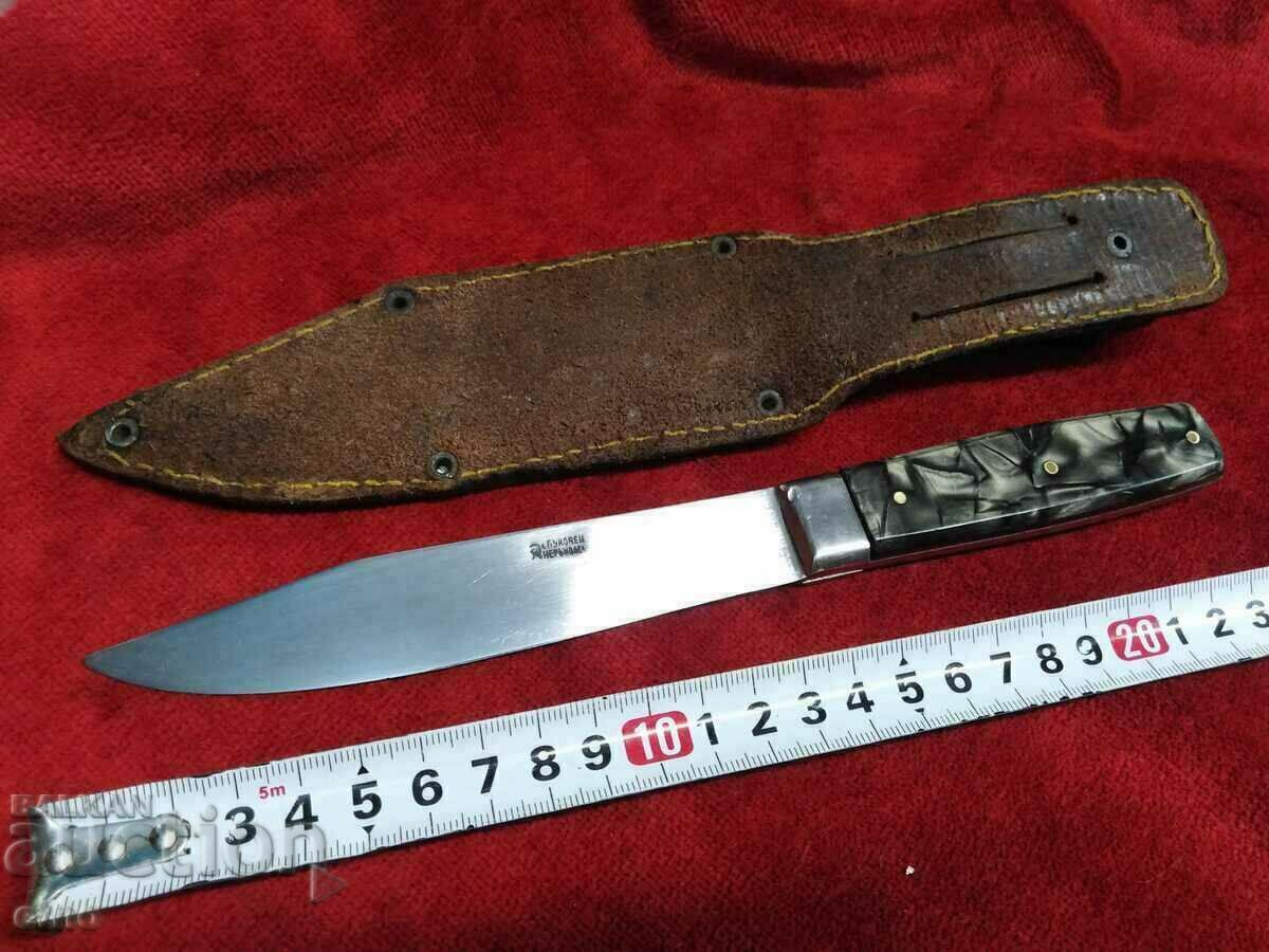 OLD RARE KNIFE - "BUKOVETS" WITH THE ORIGINAL LEATHER HANDLE - 7 OLD RARE KNIFE - "BUKOVETS" WITH THE ORIGINAL LEATHER HANDLE - 7