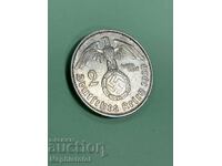 2 Reichsmarks 1938 E, Germania - monedă de argint