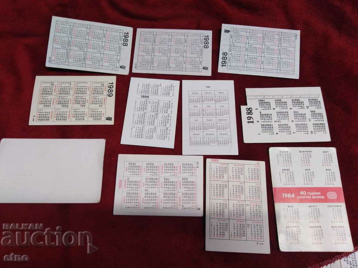 OLD CALENDARS-11 NUMBERS with price 10.00 BGN | € 5.11 OLD CALENDARS-11 NUMBERS with price 10.00 BGN | € 5.11