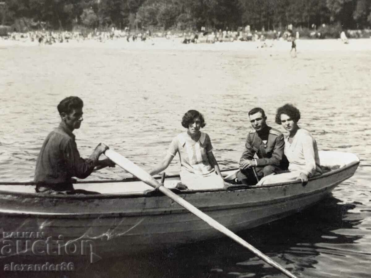Delivery of Varna boat "Borislav" military with two ladies old photo Delivery of Varna boat "Borislav" military with two ladies old photo