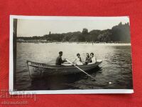 Varna boat "Borislav" military with two ladies old photo