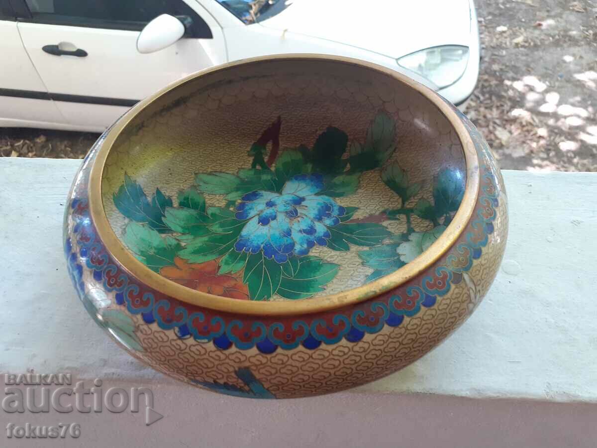 Cloisonné - A great old bronze enamel bowl - 6 Cloisonné - A great old bronze enamel bowl - 6