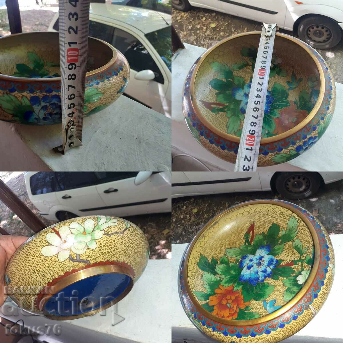 Cloisonné - A great old bronze enamel bowl - 7 Cloisonné - A great old bronze enamel bowl - 7