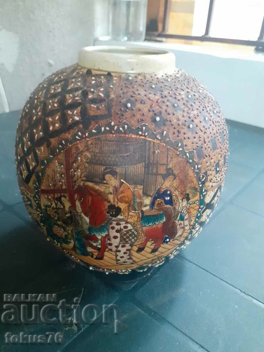 Delivery of Old vase jar porcelain Satsuma Satsuma marking Delivery of Old vase jar porcelain Satsuma Satsuma marking