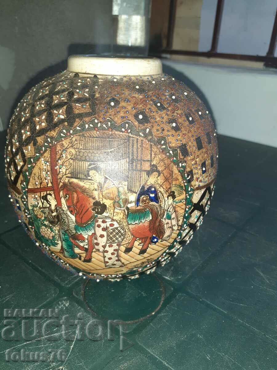 Стара ваза буркан порцелан Сатцума Satsuma маркировка