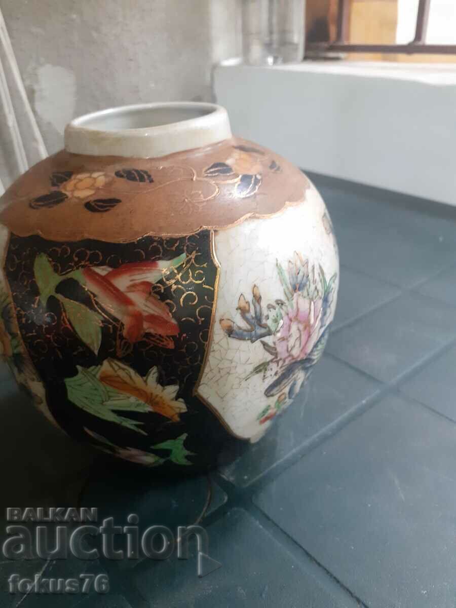 Delivery of Old beautiful vase jar porcelain Satsuma Satsuma marked Delivery of Old beautiful vase jar porcelain Satsuma Satsuma marked
