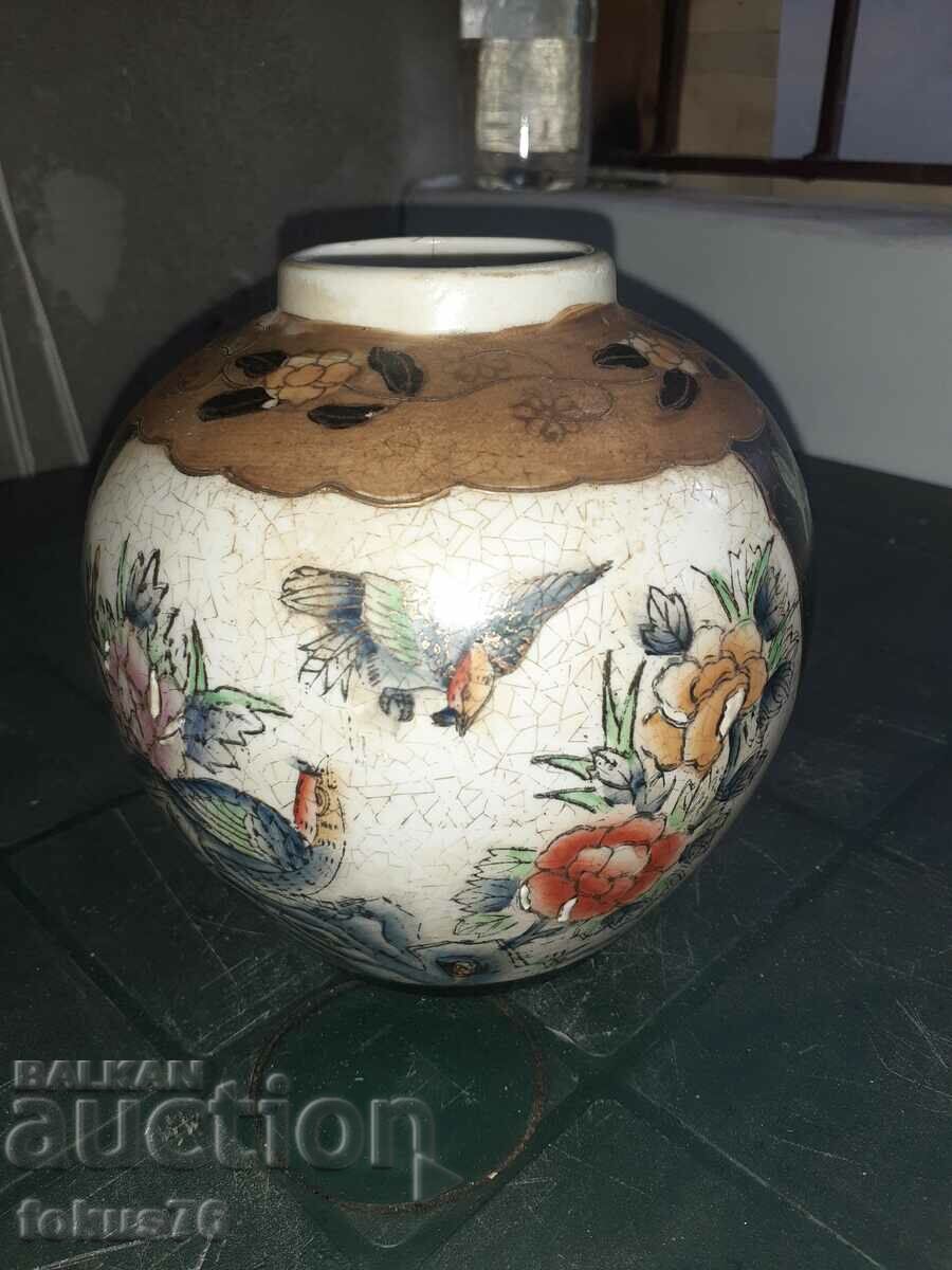 Old beautiful vase jar porcelain Satsuma Satsuma marked