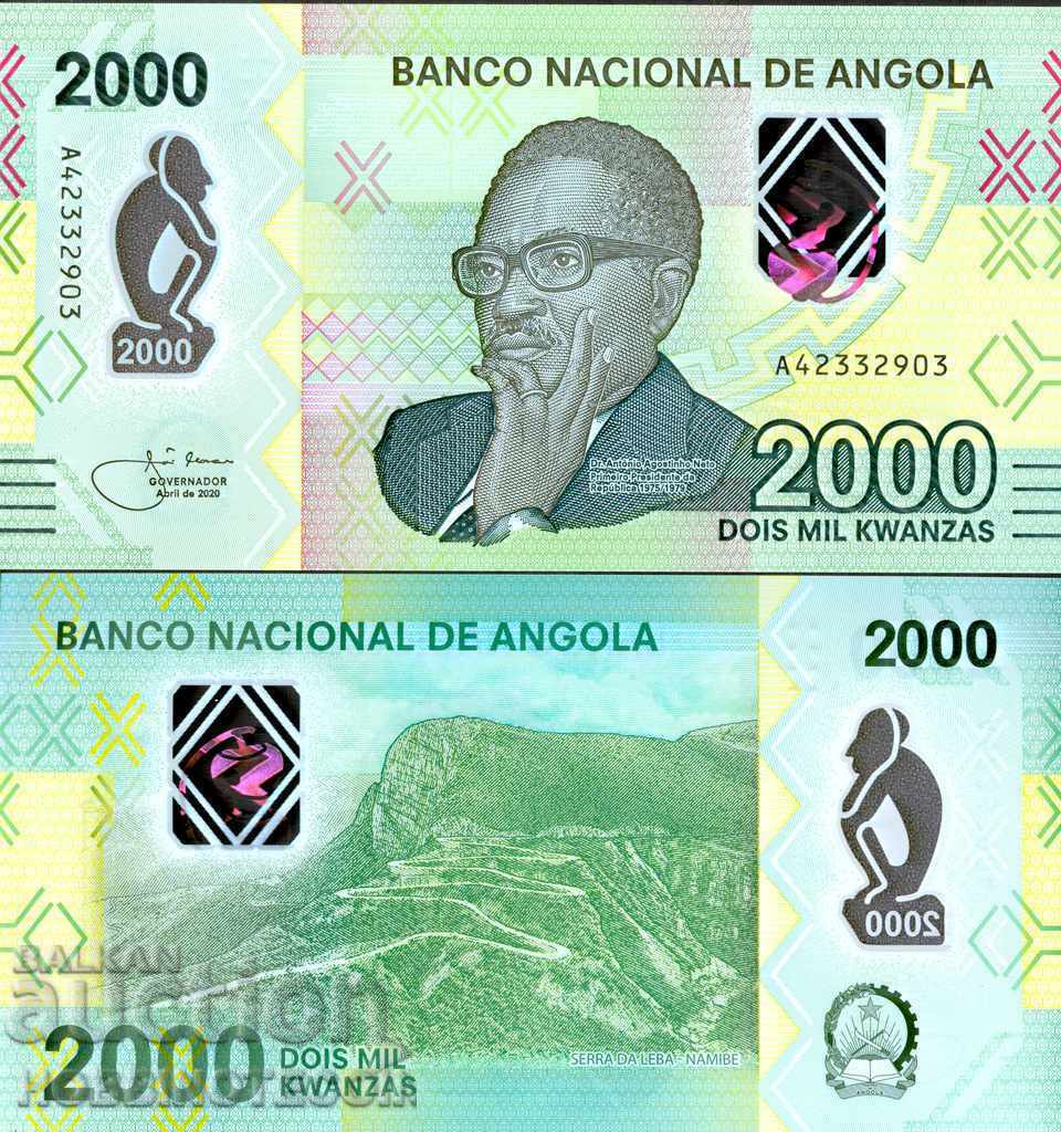 ANGOLA ANGOLA 2000 Kwanzaa issue issue 2020 NEW UNC POLYMER