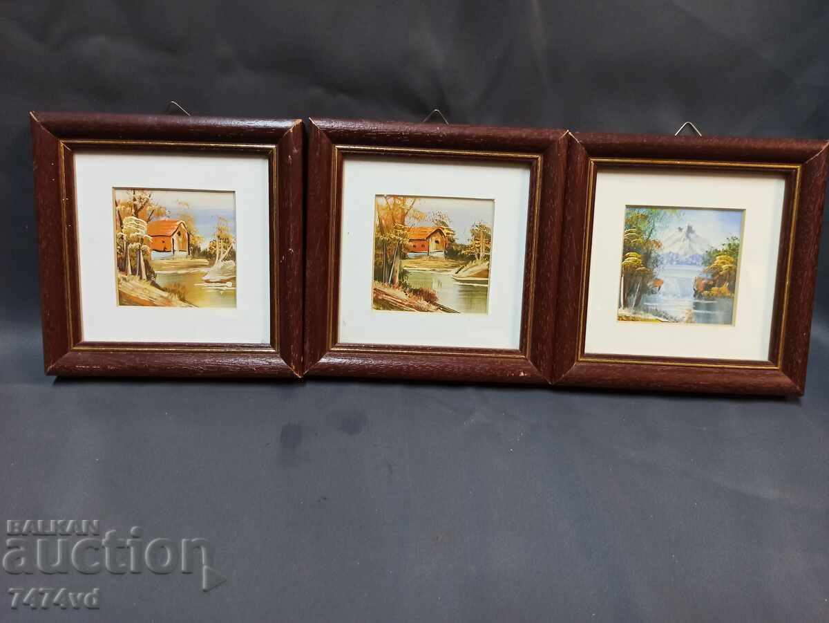 3 SMALL OIL PAINTINGS, FRAMED, LANDSCAPES