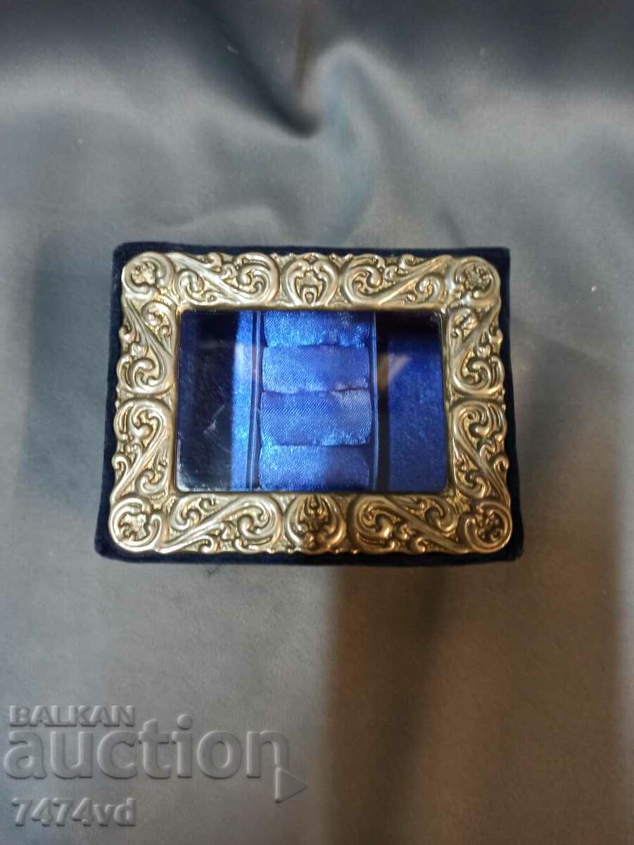 STYLISH JEWELRY BOX ROYAL BLUE HARDWARE ORNAMENTS