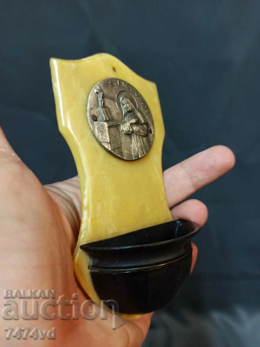 OLD HOLY WATER VESSEL - 5 OLD HOLY WATER VESSEL - 5