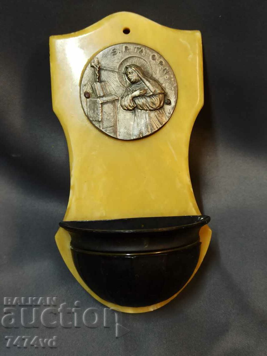 OLD HOLY WATER VESSEL - 7 OLD HOLY WATER VESSEL - 7