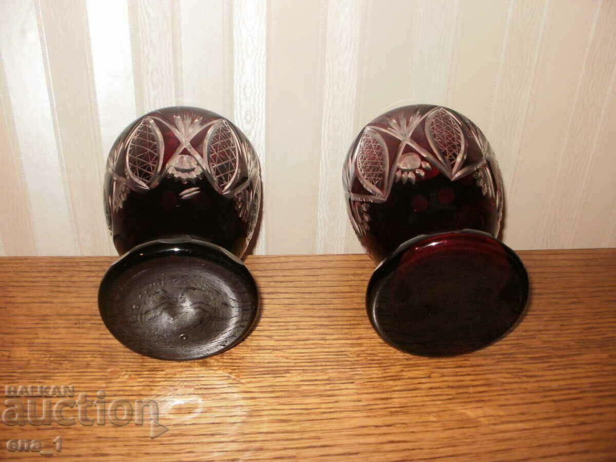 2 beautiful lead crystal vases, 18 cm high. - 7 2 beautiful lead crystal vases, 18 cm high. - 7