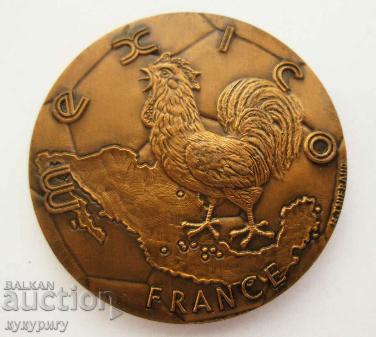 Old Medal Plaque Soccer World Cup Mexico 1986 - 5 Old Medal Plaque Soccer World Cup Mexico 1986 - 5