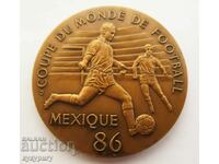 Placă cu medalie veche Cupa Mondială de fotbal Mexic 1986