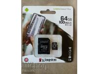 Kingston 64GB MicroSd + адаптер