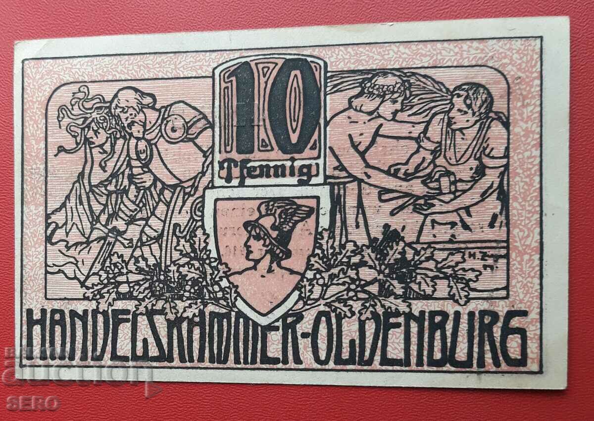 Bancnota-Germania-Saxonia-Oldenburg-10 Pfennig 1918