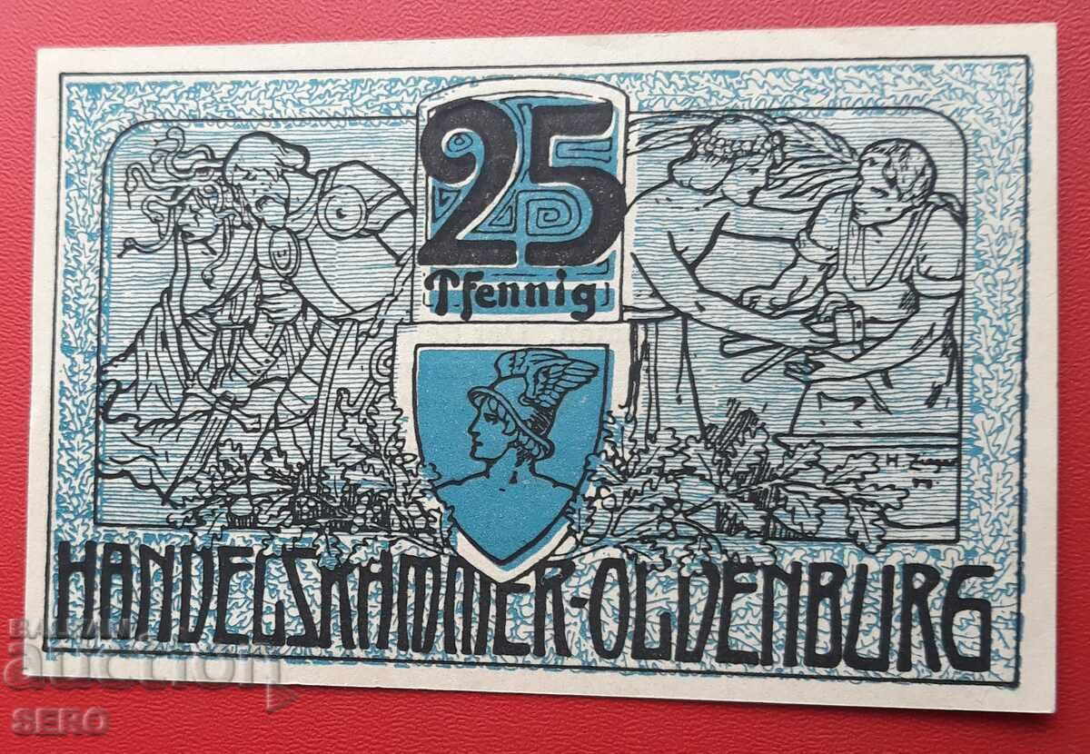 Bancnota-Germania-Saxonia-Oldenburg-25 Pfennig 1918