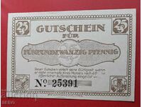 Bancnota-Germania-Saxonia-Lerte-25 Pfennig 1921