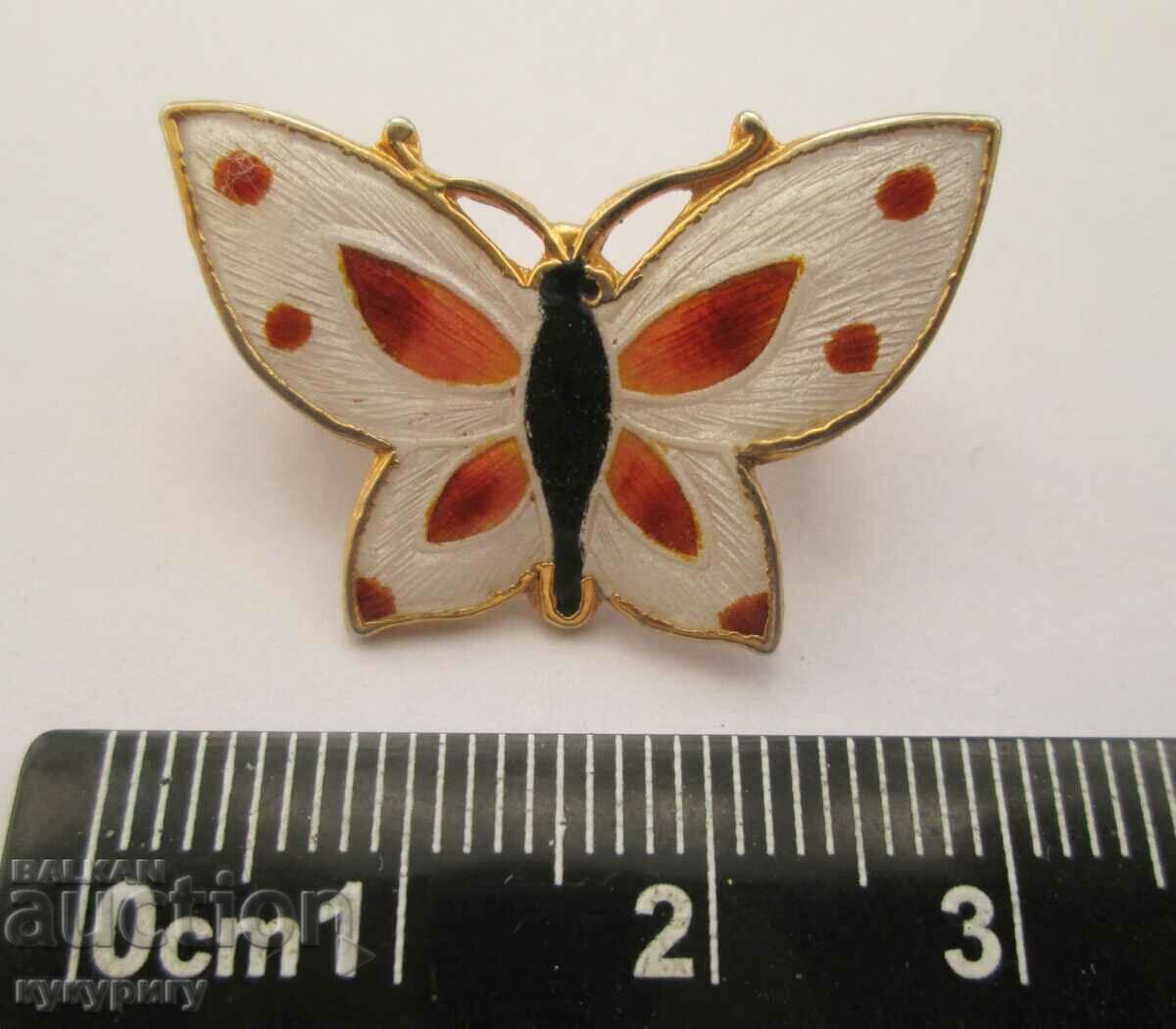 Παράδοση Καρφίτσα κοσμήματος πεταλούδας γριάς με επιχρύσωση και σμάλτο