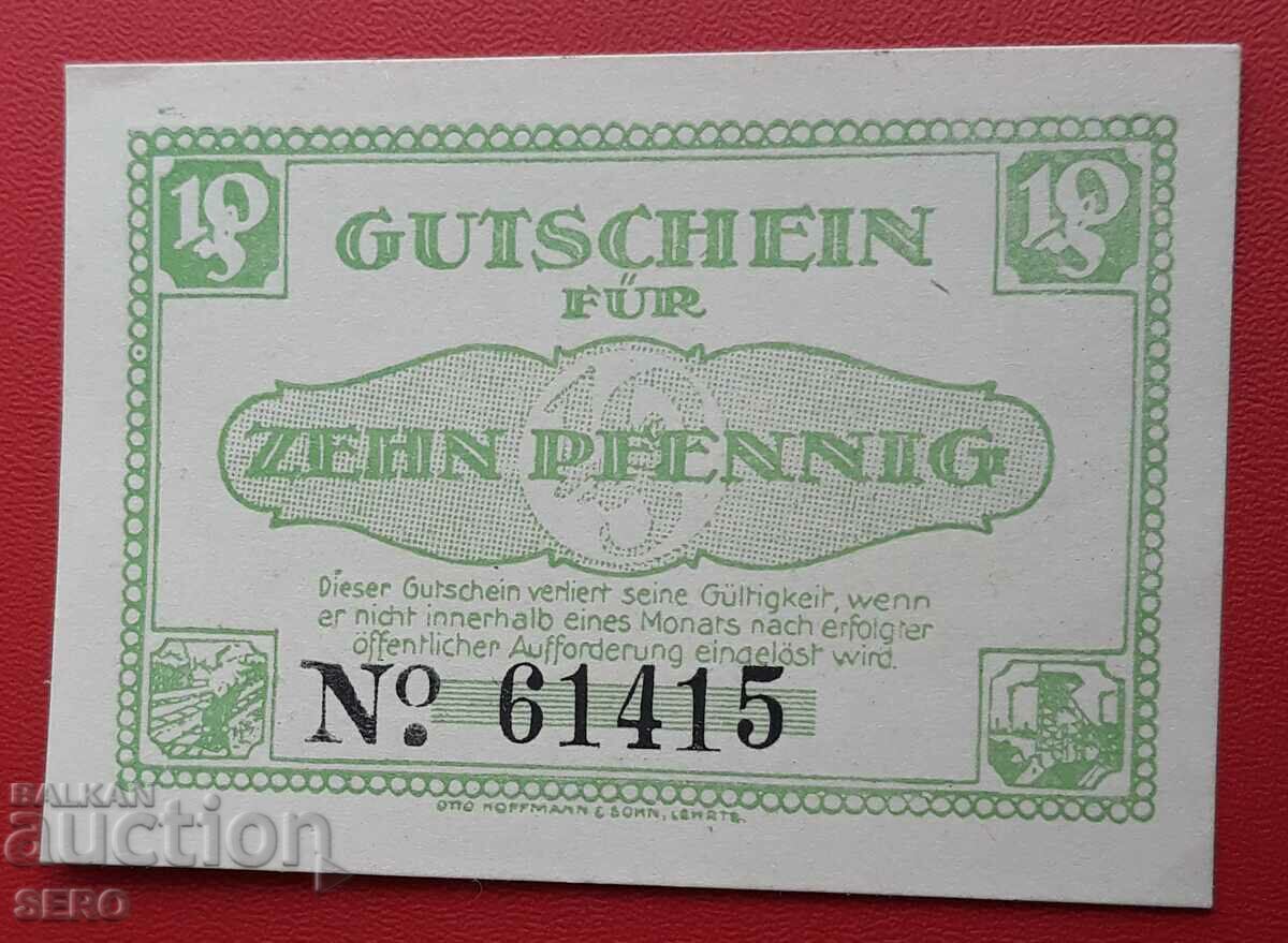 Bancnota-Germania-Saxonia-Lerte-10 Pfennig 1921