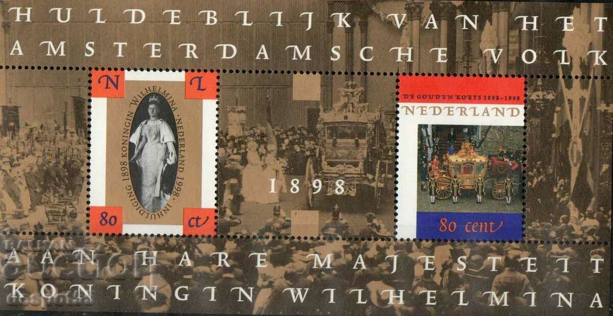 1998. The Netherlands. The Coronation of Queen Wilhelmina. Block.