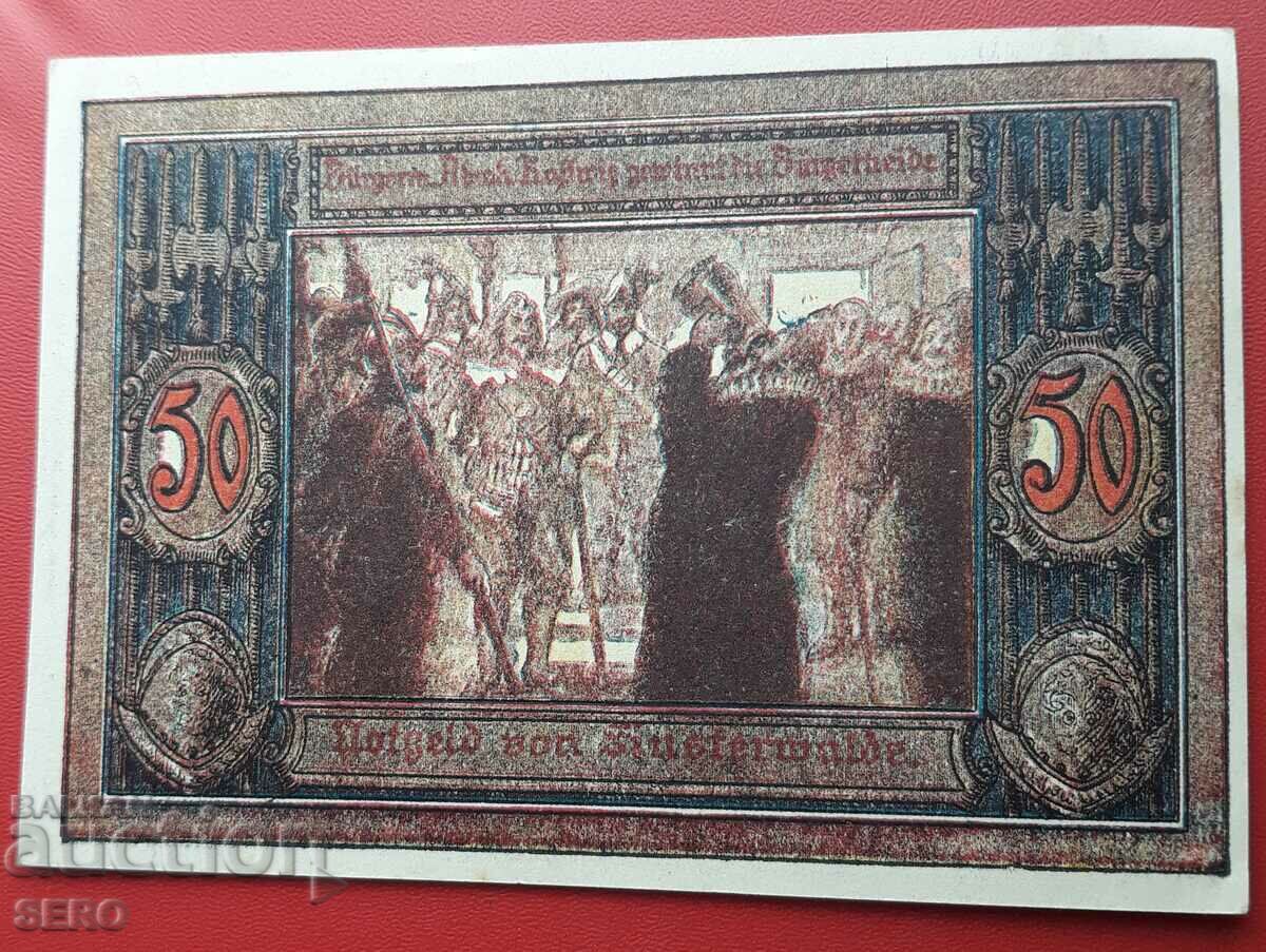 Bancnota-Germania-Prusia-Finsterwalde-50 pfennig 1921