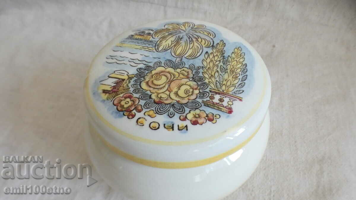 Auction Sugar bowl Sochi porcelain ZIK USSR Auction Sugar bowl Sochi porcelain ZIK USSR
