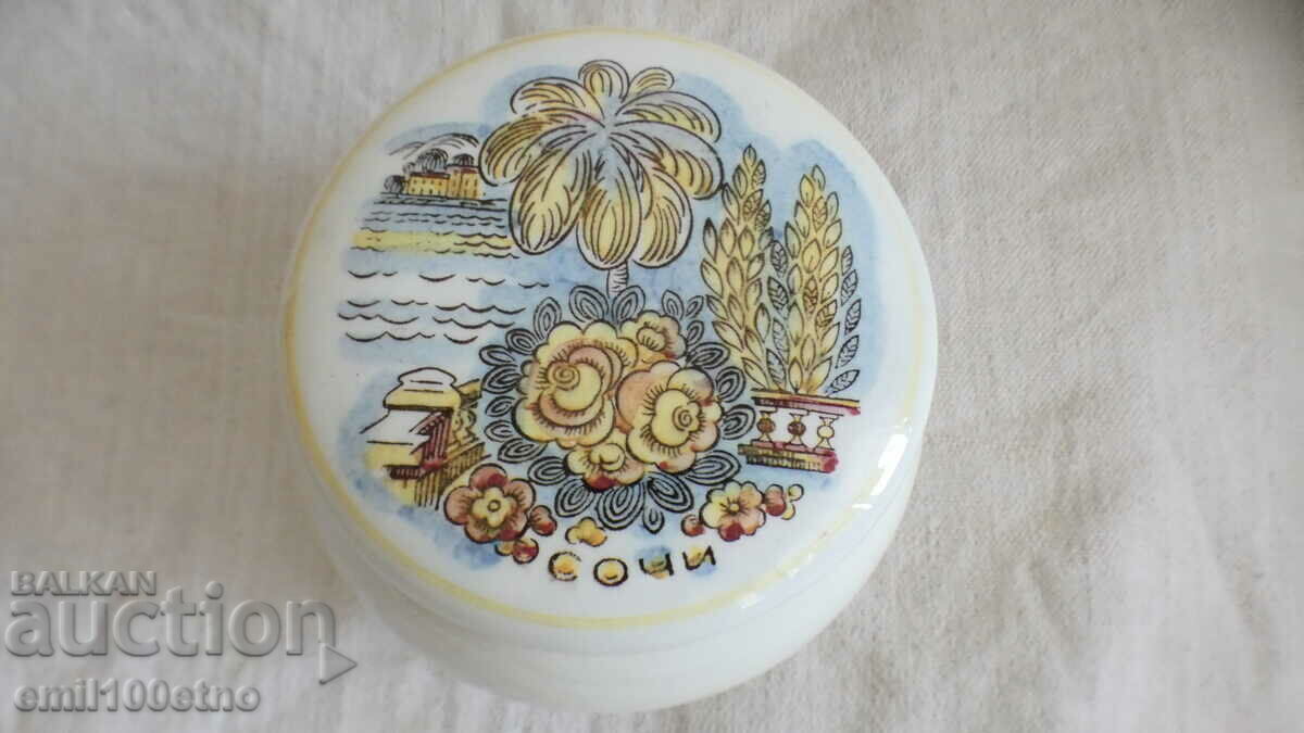Sugar bowl Sochi porcelain ZIK USSR