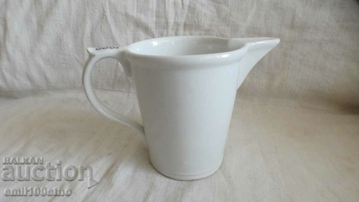 Measuring Jug solid old porcelain with interesting markings with price 25.00 BGN | € 12.78 Measuring Jug solid old porcelain with interesting markings with price 25.00 BGN | € 12.78