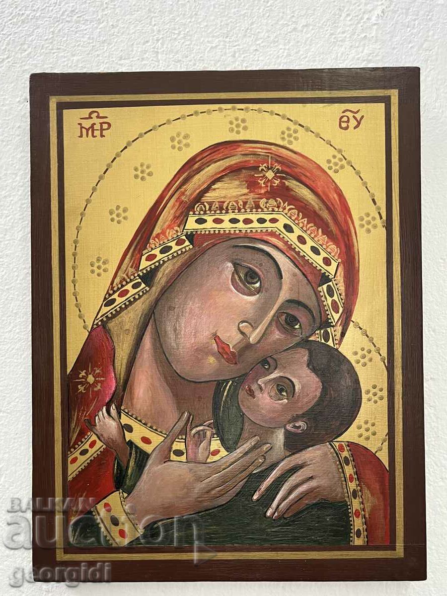 Hand-painted icon - "Holy Virgin and Child" №5627