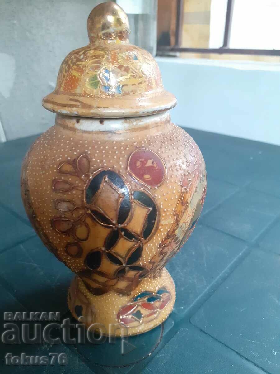 Beautiful old satsuma satsuma porcelain jar vase with lid with price 240.00 BGN | € 122.71