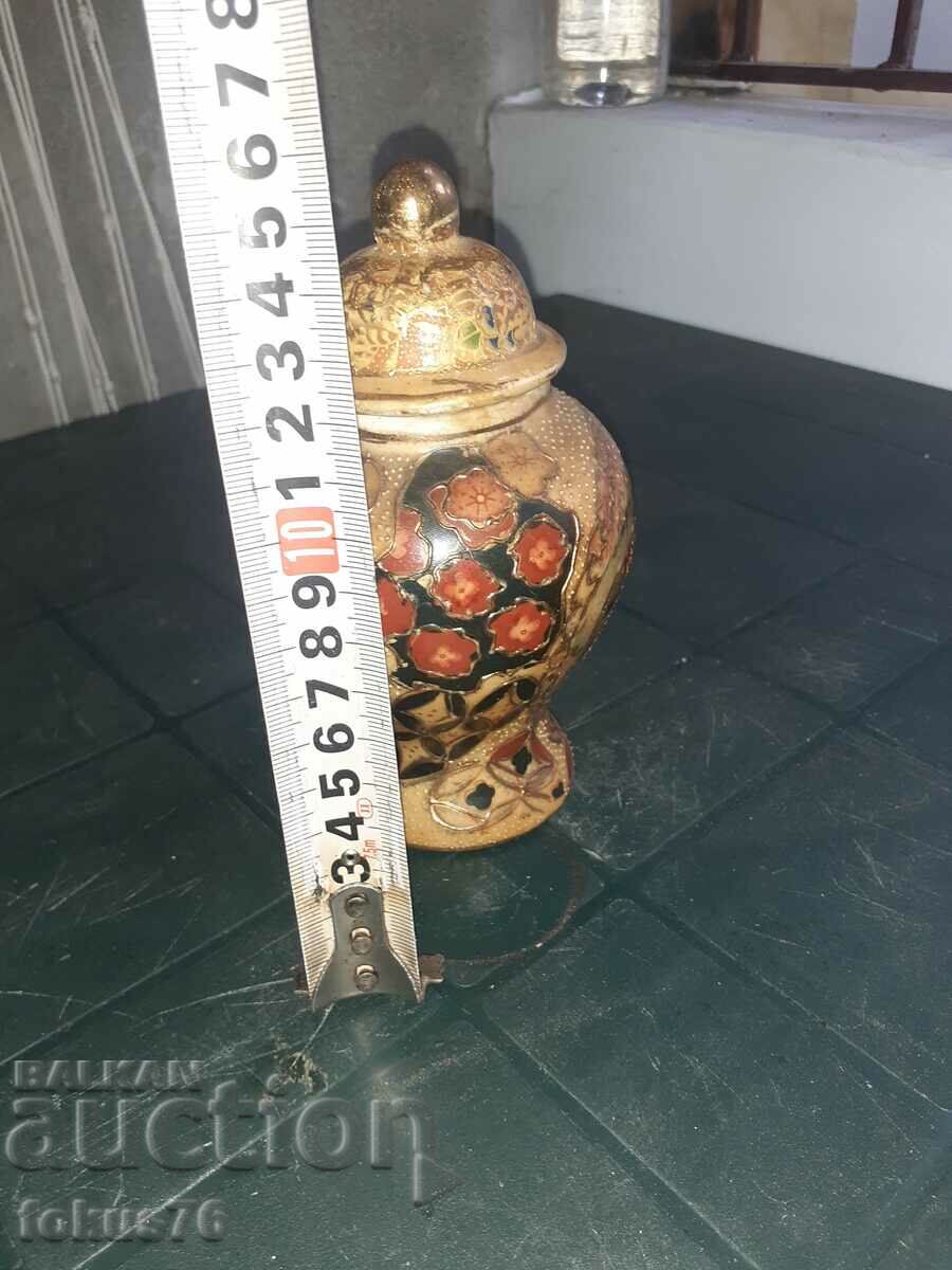 Beautiful old satsuma satsuma porcelain jar vase with lid - 7