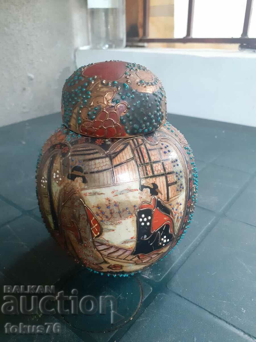 Beautiful old Satsuma satsuma porcelain jar vase - 6 Beautiful old Satsuma satsuma porcelain jar vase - 6