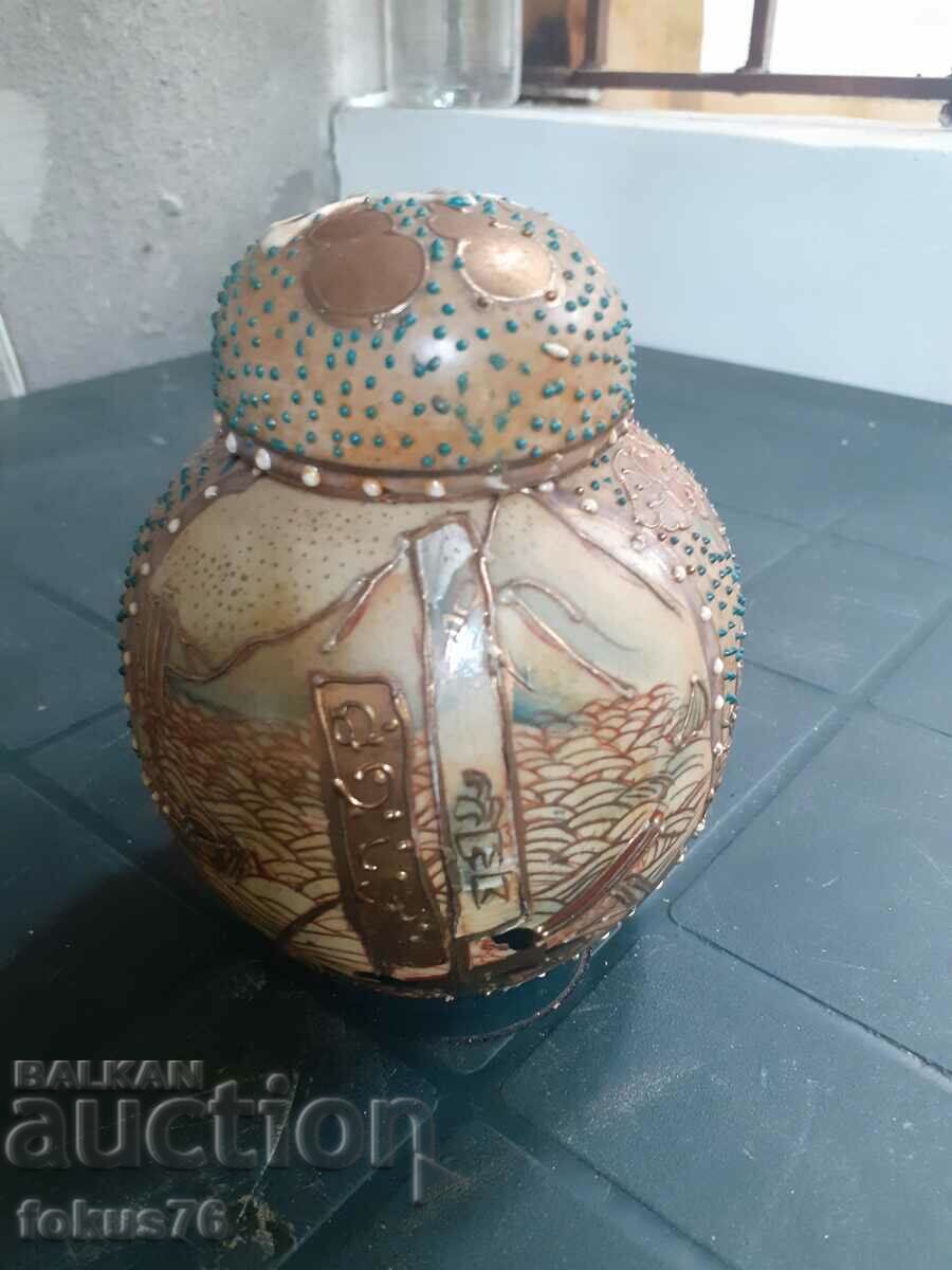 Beautiful old Satsuma porcelain vase Satsuma gilding - 6