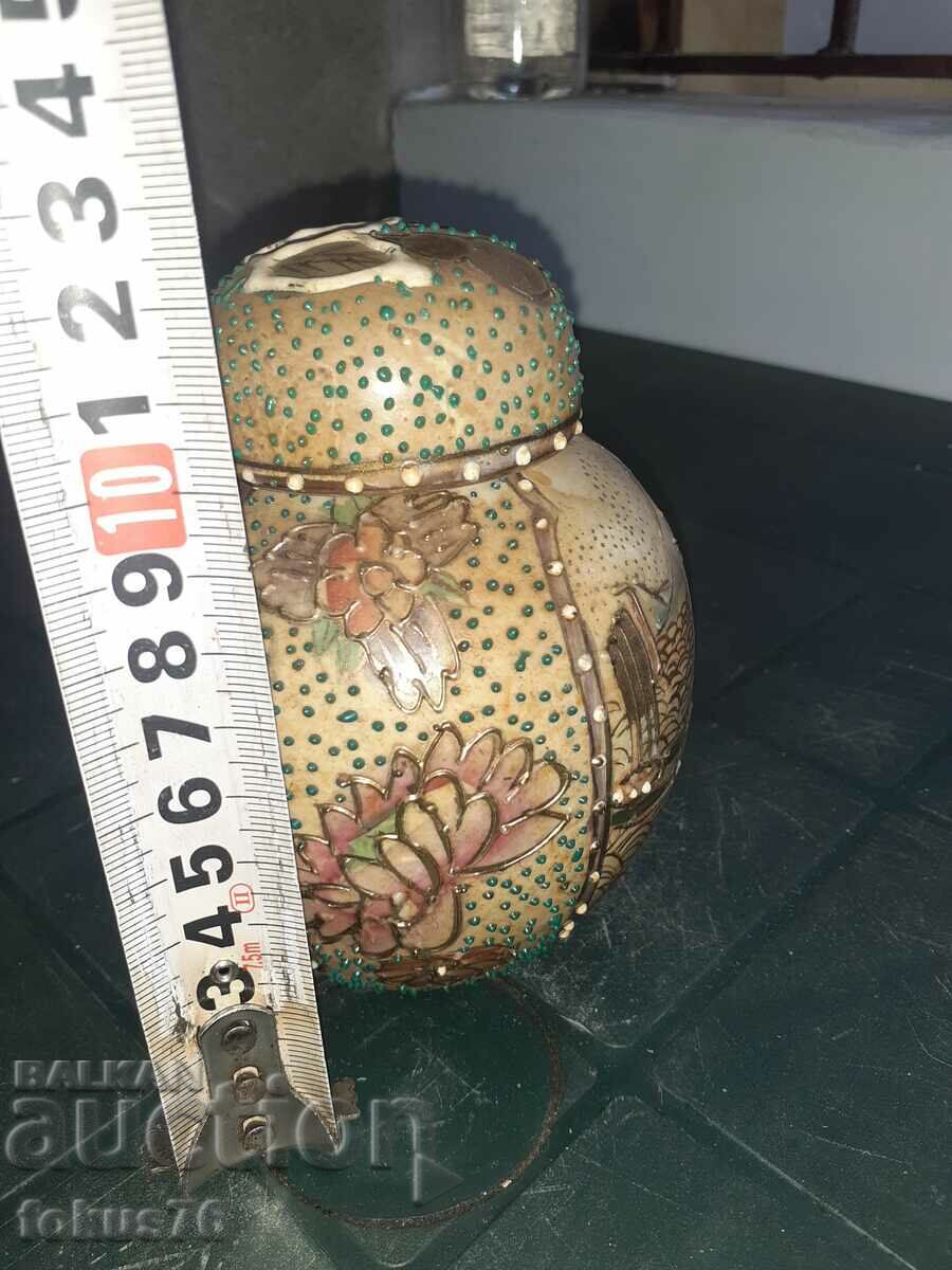 Beautiful old Satsuma porcelain vase Satsuma gilding - 7