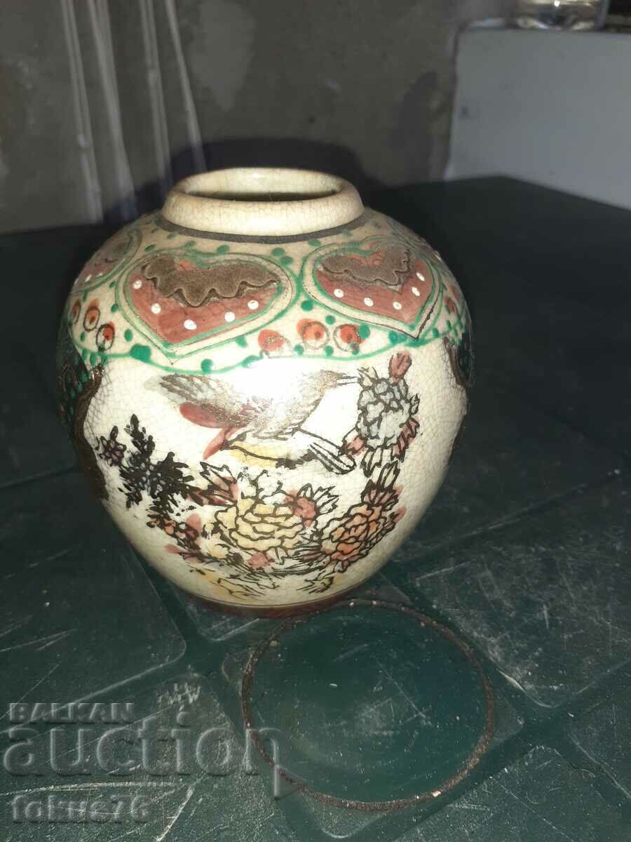 A beautiful old Satsuma porcelain vase