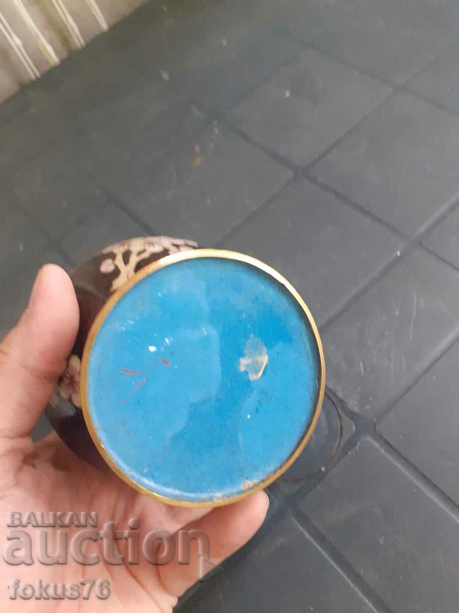 Cloisonne bronze enamel jar with lid - 5 Cloisonne bronze enamel jar with lid - 5