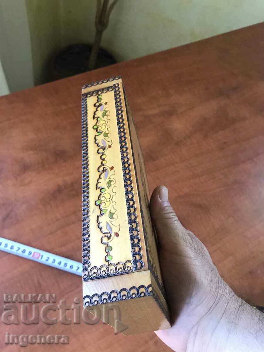 BOX WOOD PYROGRAPH DRAWING ANTIQUE FROM SOCA MOSTRA - 5 BOX WOOD PYROGRAPH DRAWING ANTIQUE FROM SOCA MOSTRA - 5