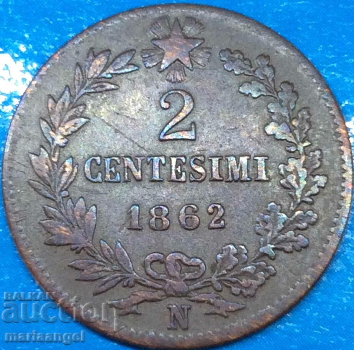 2 centesimi 1862 N - Napoli